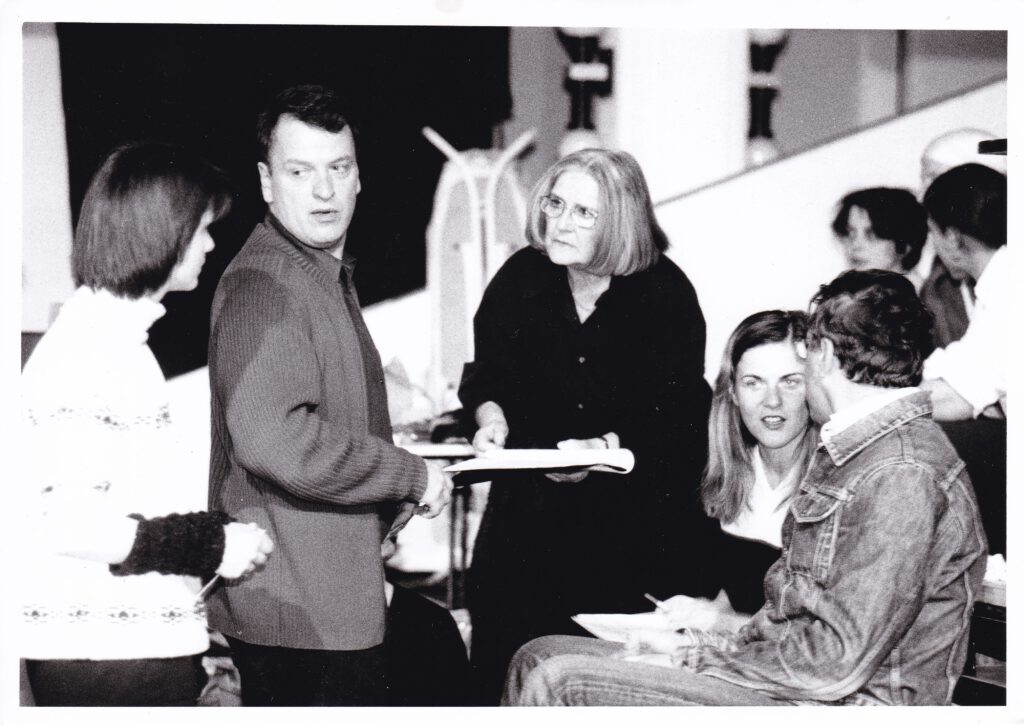 2002: Probengespräch "Trümmer des Gewissens" mit Christoph Klimke und Ursula Geyer-Hopfe, Foto: HL Böhme